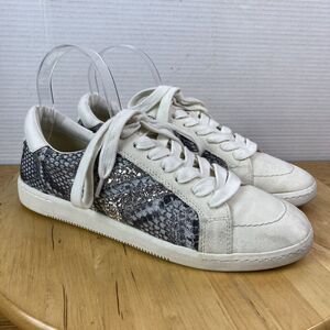 Dolce Vita Nova White Snake-Print Bling Sneaker Shoes Women’s Size 10 US Luxury